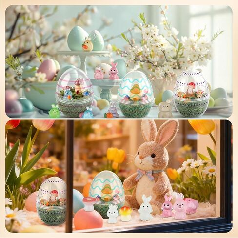 Pinkunn 10 Sets Easter DIY Snow Globe Craft Kit Easter Egg Globes Making Kit Make Your Own Luminous Bunny Crafts with Mini Glowing Figurines Accessories for Party Favor Home Decor Classroom Activities in Saudi Arabia