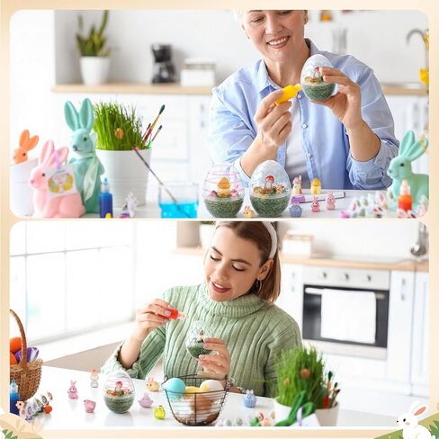 Pinkunn 10 Sets Easter DIY Snow Globe Craft Kit Easter Egg Globes Making Kit Make Your Own Luminous Bunny Crafts with Mini Glowing Figurines Accessories for Party Favor Home Decor Classroom Activities in Saudi Arabia