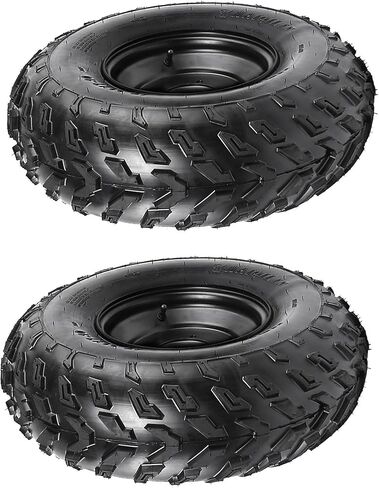 قطعتان 23x7-10 مجموعة عجلات وإطارات Go Kart، 23x7x10 23x7.00-10 10 بوصة عجلة إطارات بدون أنبوب ATV UTV عربة جولف عربات التي تجرها الدواب رباعية جزازة العشب 4 العروة 110 مم نمط مسمار، 4PR حافة نايلون شديدة التحمل in Kuwait