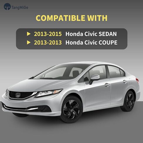 أغطية محور TangMiGe 4 عبوات متوافقة مع Honda Civic 2013 2014 2015، 15 بوصة 15 بوصة، أغطية العجلات، 44733-TR3-A00، يرجى مشاهدة فيديو التثبيت (اللون الفضي) in Saudi Arabia