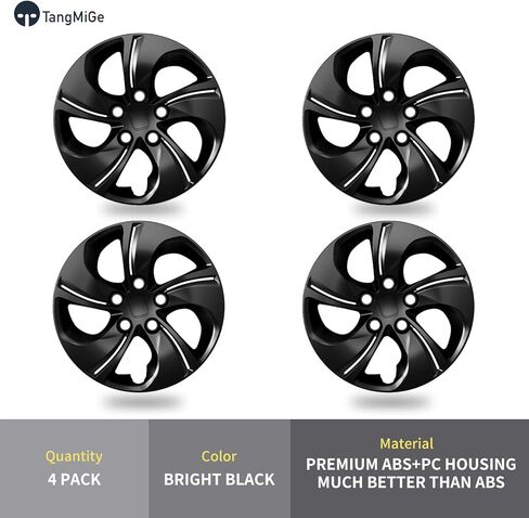 أغطية محور TangMiGe 4 عبوات متوافقة مع Honda Civic 2013 2014 2015، 15 بوصة 15 بوصة، أغطية العجلات، 44733-TR3-A00، يرجى مشاهدة فيديو التثبيت (اللون الفضي) in Saudi Arabia