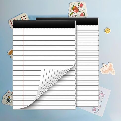 2Pcs Legal Pads(5" x 8"), 50 Sheets 80G Thick Lined Tear-Off Note Pads with Perforated Pages, Writing Pad Notepad for Home Office School Business, No Ink Bleeding, White in Saudi Arabia