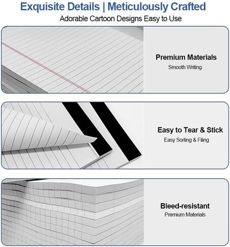 2Pcs Legal Pads(5" x 8"), 50 Sheets 80G Thick Lined Tear-Off Note Pads with Perforated Pages, Writing Pad Notepad for Home Office School Business, No Ink Bleeding, White in Saudi Arabia