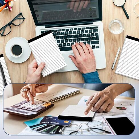 2Pcs Legal Pads(5" x 8"), 50 Sheets 80G Thick Lined Tear-Off Note Pads with Perforated Pages, Writing Pad Notepad for Home Office School Business, No Ink Bleeding, White in Saudi Arabia