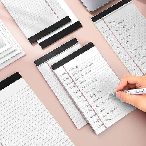 2Pcs Legal Pads(5" x 8"), 50 Sheets 80G Thick Lined Tear-Off Note Pads with Perforated Pages, Writing Pad Notepad for Home Office School Business, No Ink Bleeding, White in Saudi Arabia