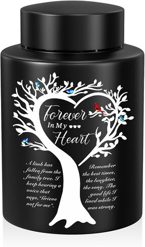 SOITIS Small Urn for Human Ashes Cardinal Cremation Urn 5.9 Inches Stainless Steel Tree of Life Urn Decorative Urn Memorial Urns for Human Women Man Mini Urns Keepsake in Saudi Arabia