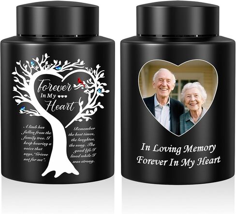 SOITIS Small Urn for Human Ashes Cardinal Cremation Urn 5.9 Inches Stainless Steel Tree of Life Urn Decorative Urn Memorial Urns for Human Women Man Mini Urns Keepsake in Saudi Arabia