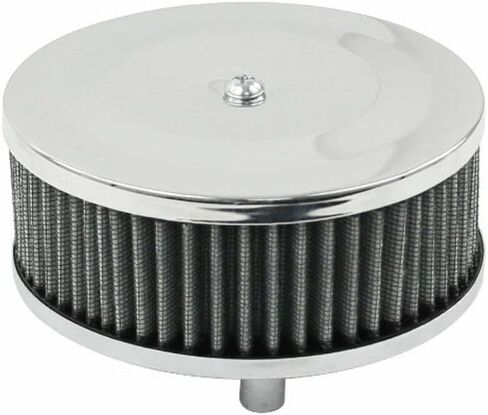 Empi 9045 4" Tall/5-1/2 Round, Chrome Air Cleaner Stock 2" Neck, w/Gauze, Dune Buggy in Saudi Arabia