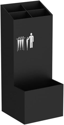 Large Capacity Umbrella Stand | Commercial Metal Umbrella Storage Rack | Hotel Lobby Umbrella Bucket (Color : Black, Size : 22x22x53cm) in Saudi Arabia