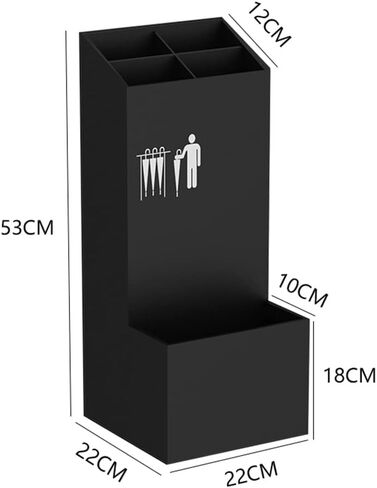 Large Capacity Umbrella Stand | Commercial Metal Umbrella Storage Rack | Hotel Lobby Umbrella Bucket (Color : Black, Size : 22x22x53cm) in Saudi Arabia