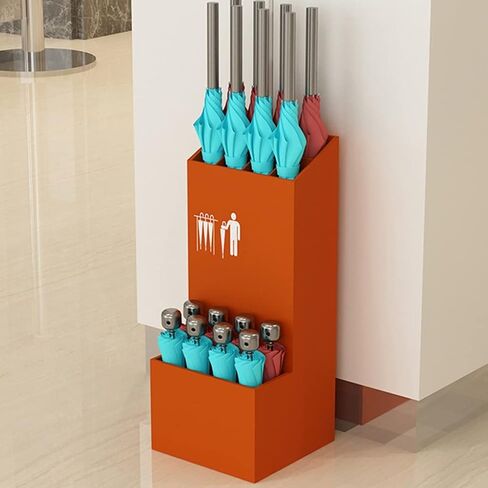 Large Capacity Umbrella Stand | Commercial Metal Umbrella Storage Rack | Hotel Lobby Umbrella Bucket (Color : Black, Size : 22x22x53cm) in Saudi Arabia