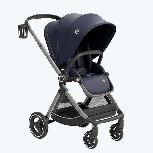 EMU Reversible Baby Stroller with Reversible Seat Full-Size Infant Stroller with Full Recline Cockpit Compact Foldable Pram Carriage for Outdoor City - Black in Saudi Arabia