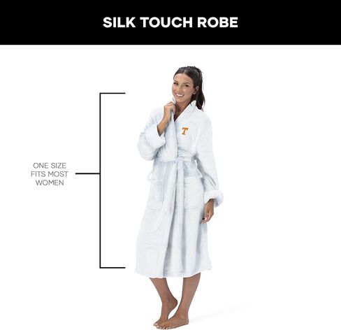 NCAA Tennessee Volunteers Adult Unisex Silk Touch Bathrobe, Small/Medium, White, Officially Licensed Loungewear, Soft Plush Polyester in Saudi Arabia
