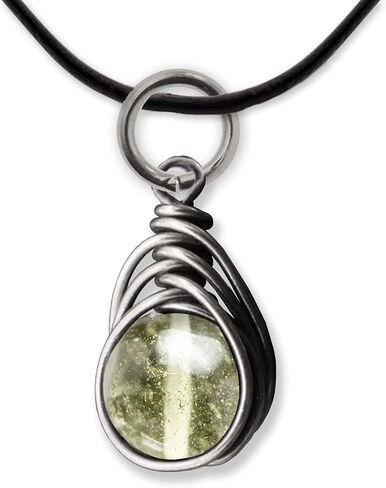 قلادة متعرجة من زجاج الصحراء الليبية مقاس 6 مم من الفولاذ أو النحاس أو البرونز أو الحديد الأسود أو التيتانيوم أو الفضة الاسترليني أو الذهب عيار 14 قيراط أو الذهب الوردي أو سلك النيوبيوم الأسود (صناعة يدوية) in Kuwait