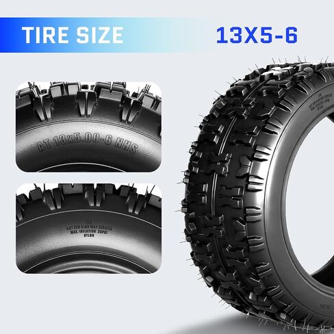 TRIBLE SIX 13x5-6 ATV/UTV Tires,13x5x6 All-Terrain Mud & Trail Tires,2PR,Tubeless,Set of 2 in Saudi Arabia