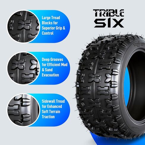 TRIBLE SIX 13x5-6 ATV/UTV Tires,13x5x6 All-Terrain Mud & Trail Tires,2PR,Tubeless,Set of 2 in Saudi Arabia