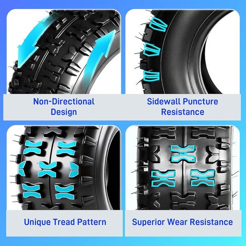 TRIBLE SIX 13x5-6 ATV/UTV Tires,13x5x6 All-Terrain Mud & Trail Tires,2PR,Tubeless,Set of 2 in Saudi Arabia