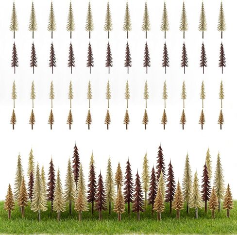 Mini Model Miniature Trees Mixed Train Scenery Architecture Fake Trees for DIY Crafts Building Model Scenery Landscape Green 1.2-3.9 inch 20 PCS (White Trunk) in Kuwait
