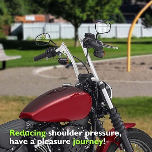 Mofun 14" ارتفاع المقود السلكي مسبقًا Ape Hangers 1-1/4" Fat 1" المشبك متوافق مع Harley Softail Street Bob 2011-2024 Sportster 883 1200 2011-2022 Dyna 2012-2017 Touring Road King 2015-في وقت لاحق، كروم in Saudi Arabia