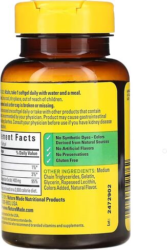 Nature Made Extra Strength Magnesium Oxide 400 mg, Dietary Supplement for Muscle, Nerve, Bone and Heart Support, 60 Softgels, in Saudi Arabia