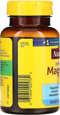 Nature Made Extra Strength Magnesium Oxide 400 mg, Dietary Supplement for Muscle, Nerve, Bone and Heart Support, 60 Softgels, in Saudi Arabia