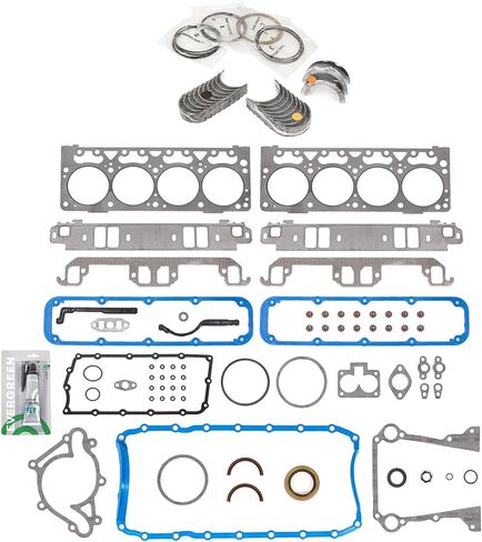 Evergreen SA-5494198281-3 Full Gasket Set Bearings Rings Compatible With/For 98-03 Dodge Durango RAM Dakota Jeep 5.2L OHV in Saudi Arabia