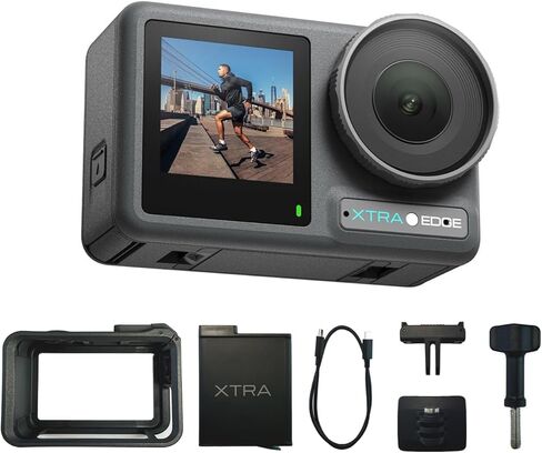 كاميرا الحركة، مستشعر 1/1.3 بوصة وفيديو سينمائي بدقة 4K، ثبات فائق، كاميرا مقاومة للماء حتى 52 قدمًا، بطارية تدوم 3 ساعات، حامل سريع عالمي، كاميرا تسجيل فيديو للتصوير الفوتوغرافي للمغامرات in Kuwait