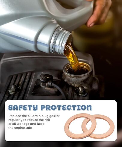 Oil Drain Plug Gasket,Car Accessories 14mm Crush Washer Oil Drain Plug,Copper Oil Crush Washer,Automotive Replacement Oil Sealing Gaskets,Replace #007603-014106 007603014106 (10pcs) in Saudi Arabia