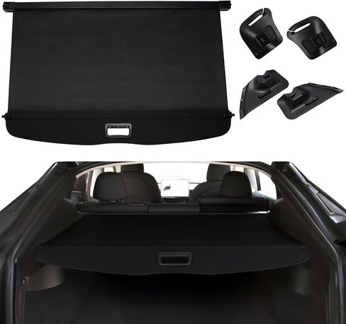 Cargo Cover Rear Trunk by AA Ignition - Compatible with Tesla Model Y 2020, 2021 & 2022 - Retractable Cargo Security Cover - Black Shield Cover Shade - Privacy in Saudi Arabia