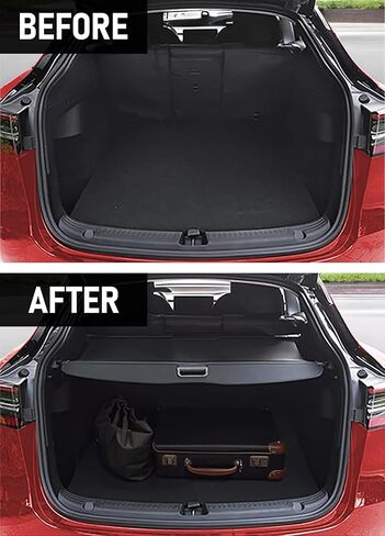 Cargo Cover Rear Trunk by AA Ignition - Compatible with Tesla Model Y 2020, 2021 & 2022 - Retractable Cargo Security Cover - Black Shield Cover Shade - Privacy in Saudi Arabia