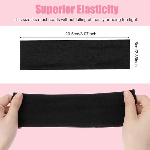 Grevosea 3 Pcs Elastic Headbands for Women, Stretchy Fabric Workout Headbands Sweat Hairbands Sports Aesthetic Hair Bands for Working Out Cycling Biking Gym Yoga Running (Black, Pink, White) in Saudi Arabia