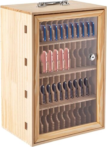 36 فتحة للهواتف المحمولة، حامل خشبي للهاتف الخلوي، صندوق قفل للهاتف في الفصل الدراسي مع باب أكريليك شفاف، خزانة تخزين للهاتف المحمول للمدارس والمكاتب وصالات الألعاب الرياضية والجيش (36 فتحة) in Kuwait