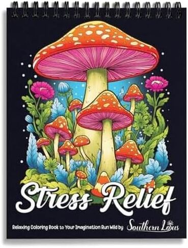 Stress Relief Spiral Coloring Book for Adults Women Girls Hardcover Floral Patterns Animals Themes Aesthetic Illustrations Relaxing Large Print Pages Relieve Anxiety Mindfulness in Kuwait