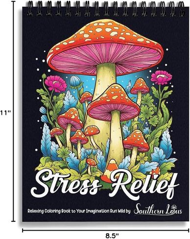 Stress Relief Spiral Coloring Book for Adults Women Girls Hardcover Floral Patterns Animals Themes Aesthetic Illustrations Relaxing Large Print Pages Relieve Anxiety Mindfulness in Kuwait