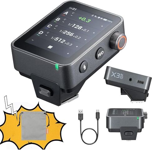 GODOX X3 PRO X3PRO-N TTL Wireless Camara Flash Trigger,2.4G Wireless Touchscreen Flash Transmitter,Built-in Lithium Battery,High-Definit OLED Screen,Support Bluetooth & APP Control(for Nikon) in Kuwait
