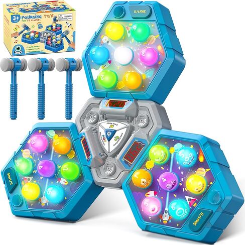 لعبة مولي مكونة من 3 لاعبين للأعمار من 3 سنوات فما فوق، لعبة التعلم المبكر مع أضواء وأصوات، لعبة مطرقة قصف تفاعلية مع 3 أوضاع لعب، مثالية للعائلات التي لديها أطفال متعددون من مختلف الأعمار in Kuwait