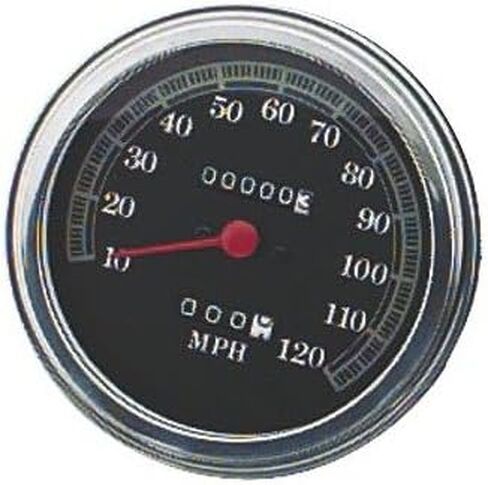 عداد السرعة من نوع Biker's Choice FL مع زجاج مقبب (وجه أسود 120 ميل في الساعة) متوافق مع 91-95 Harley FLSTC in Kuwait