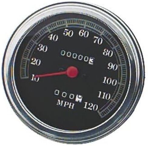 عداد السرعة من نوع Biker's Choice FL مع زجاج مقبب (وجه أسود 120 ميل في الساعة) متوافق مع 91-95 Harley FLSTC in Kuwait
