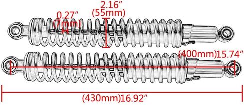 400 مللي متر العالمي للدراجات النارية الخلفي ممتص الصدمات الهوائي صالح لهوندا XL185 XL185S ، ATVs دراجات رباعية ، عربات in Kuwait