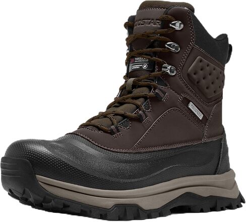 Snow Boots for Men Insulated Waterproof Winter Boots Outdoor Boot for Cold Weather Dark Brown Size 13 in Kuwait