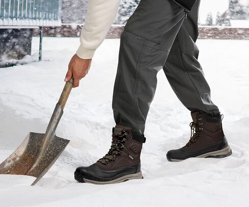 Snow Boots for Men Insulated Waterproof Winter Boots Outdoor Boot for Cold Weather Dark Brown Size 13 in Kuwait