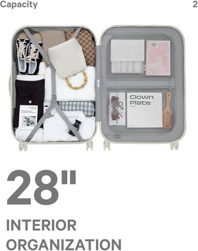 حقيبة سفر كبيرة مقاس 28 بوصة من artrips مع غطاء واقٍ، وأمتعة متينة من البولي كربونات، وقفل TSA، وعجلات دوارة صامتة، وأمتعة سفر خفيفة الوزن للرحلات الطويلة in Kuwait