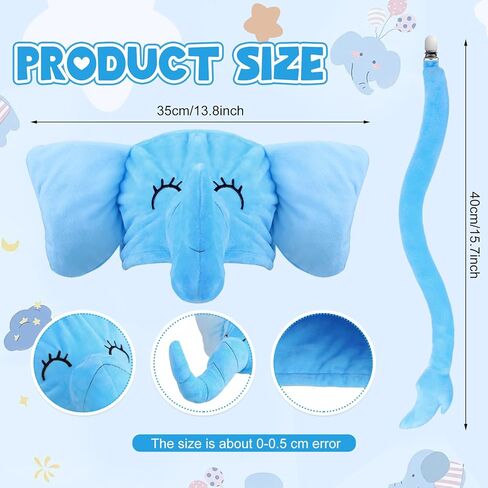 3 Pcs Read Book Day Elephant Costume Accessories for Kids 3D Blue Hats and Tail with Pink Pom Books Character Costume for World Book Day Party Dress up in Saudi Arabia