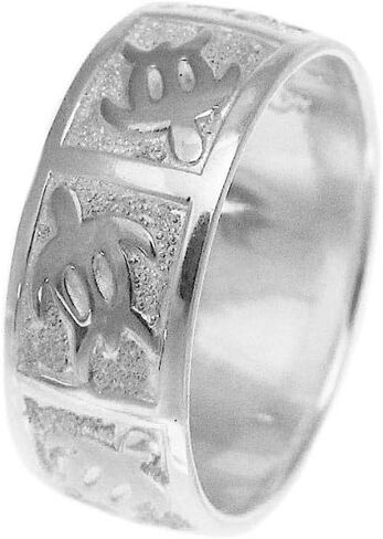 925 sterling silver Hawaiian honu turtle 8mm band ring size 3-14 in Kuwait