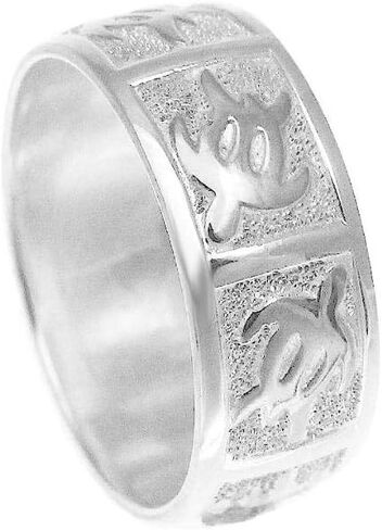 925 sterling silver Hawaiian honu turtle 8mm band ring size 3-14 in Kuwait