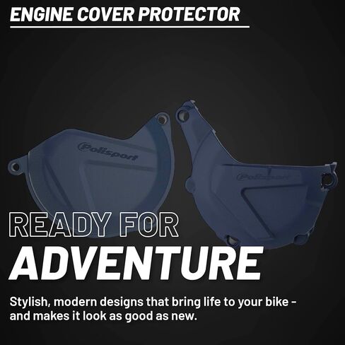 Polisport Motocross Motorcycles (MX) Engine Covers Protector Kit for Husqvarna FE 450/501 (2014-2016) & KTM EXC/XCW 450/500 (2013-2016) Dirt Bikes - Durable PA6 Plastic Protection - Blue in Saudi Arabia
