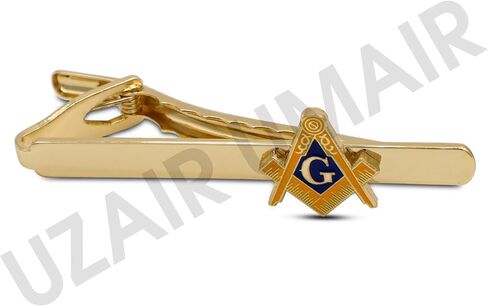 مجموعة Masonic Craft Mason المربعة والبوصلة وأزرار الأكمام الذهبية الزرقاء ومشبك ربطة العنق ذات جودة عالية in Kuwait