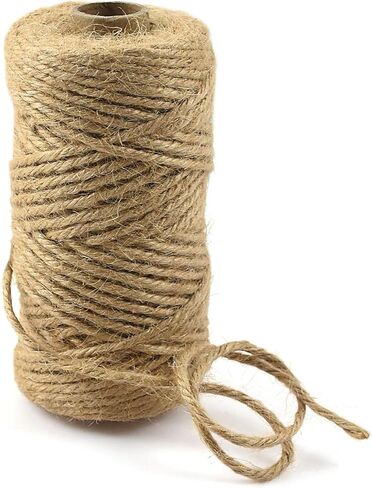 164 Feet Long Jute Twine 1/8 in(3mm) Natural Brown Rope String for DIY Arts Crafts Gift Wrapping Packing Gardening Crochet Knitting Macrame Decor in Kuwait