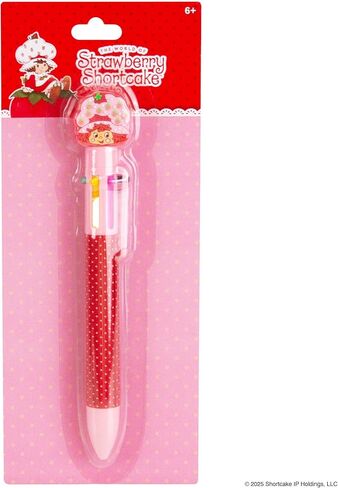 Strawberry Shortcake™ Multi-Click Pen, 6-Color Retractable Ballpoint with Strawberry Shortcake Topper – Cute Stationery Gift for Kids Ages 6 and Up in Saudi Arabia