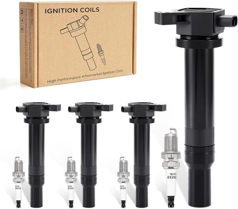 مجموعة من 4 ملفات إشعال UF582 وشمعات إشعال إيريديوم متوافقة مع هوندا سيفيك 2006-2011 1.8 لتر L4 in Kuwait